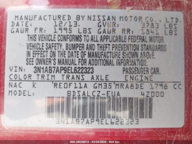 Photo 8 VIN: 3N1AB7AP9EL622323 - NISSAN SENTRA 