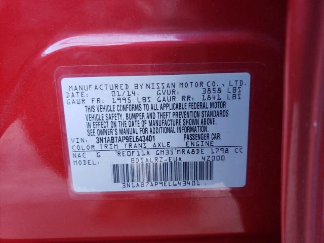 Photo 9 VIN: 3N1AB7AP9EL643401 - NISSAN SENTRA S 