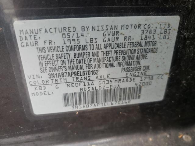 Photo 12 VIN: 3N1AB7AP9EL670162 - NISSAN SENTRA S 