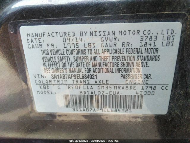 Photo 8 VIN: 3N1AB7AP9EL684921 - NISSAN SENTRA 