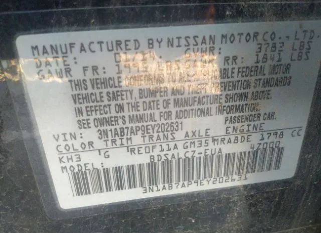 Photo 8 VIN: 3N1AB7AP9EY202631 - NISSAN SENTRA 