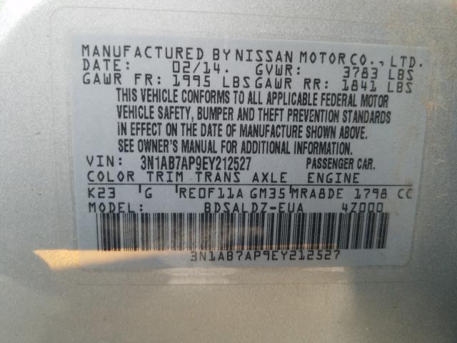 Photo 9 VIN: 3N1AB7AP9EY212527 - NISSAN SENTRA S 