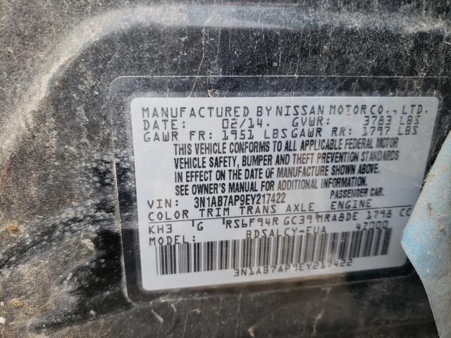 Photo 9 VIN: 3N1AB7AP9EY217422 - NISSAN SENTRA S 