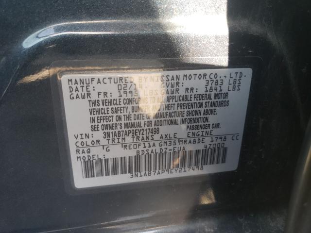 Photo 9 VIN: 3N1AB7AP9EY217498 - NISSAN SENTRA S 