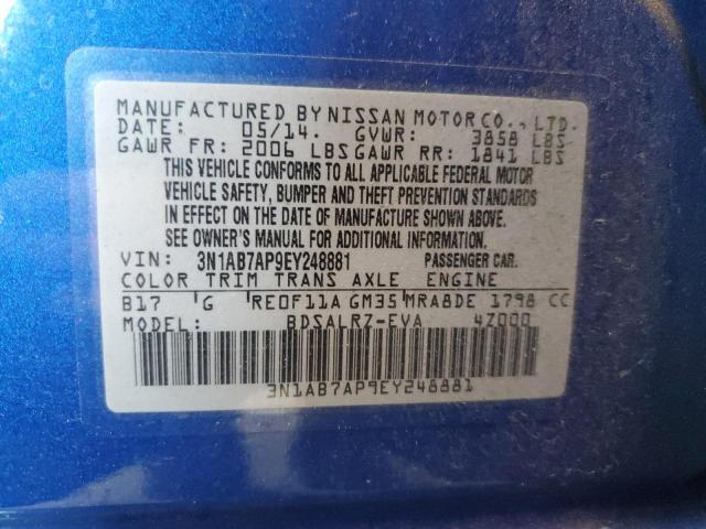 Photo 11 VIN: 3N1AB7AP9EY248881 - NISSAN SENTRA 