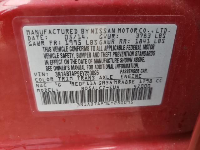 Photo 9 VIN: 3N1AB7AP9EY250095 - NISSAN SENTRA S 