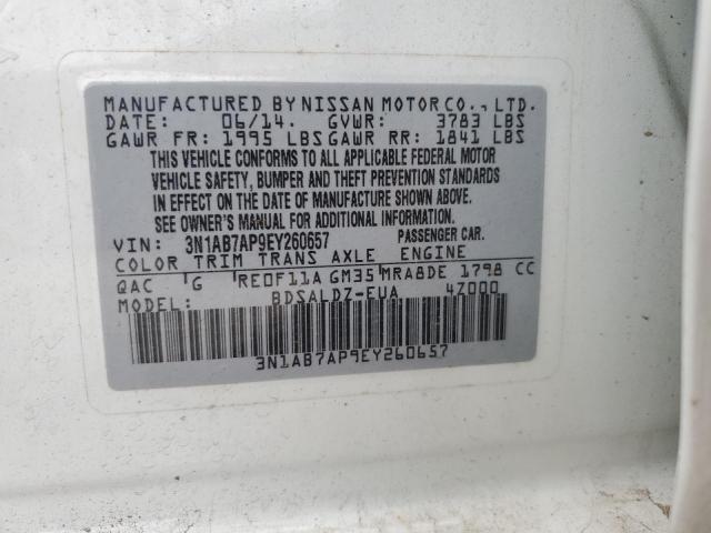 Photo 12 VIN: 3N1AB7AP9EY260657 - NISSAN SENTRA 