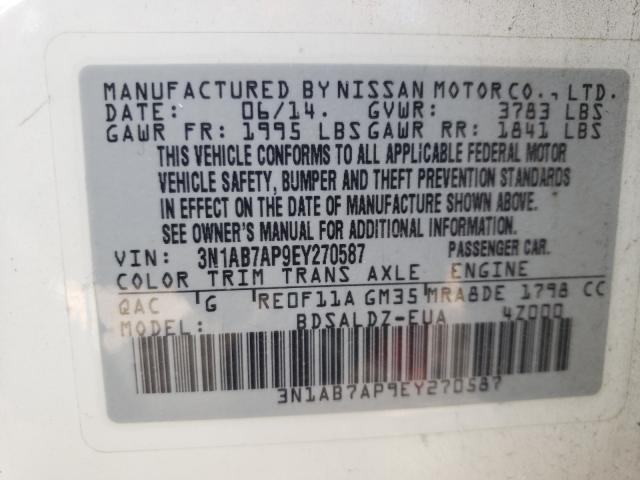 Photo 9 VIN: 3N1AB7AP9EY270587 - NISSAN SENTRA 