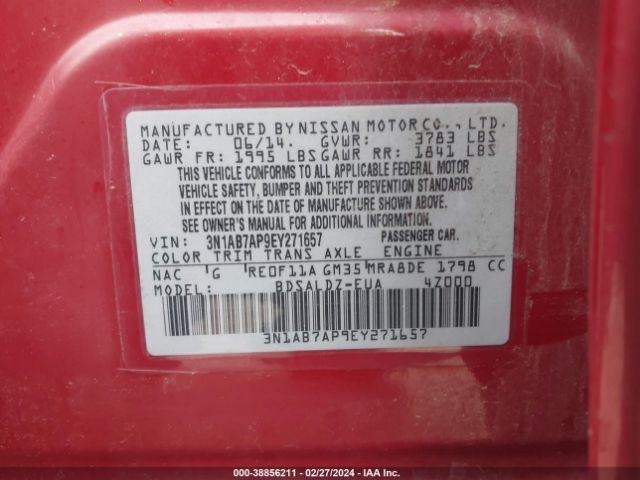 Photo 8 VIN: 3N1AB7AP9EY271657 - NISSAN SENTRA 