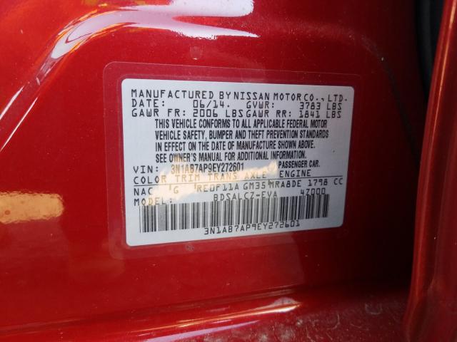 Photo 9 VIN: 3N1AB7AP9EY272601 - NISSAN SENTRA S 