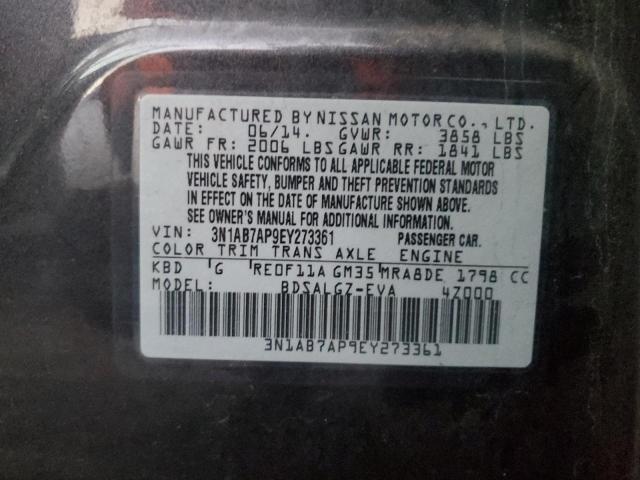 Photo 11 VIN: 3N1AB7AP9EY273361 - NISSAN SENTRA S 