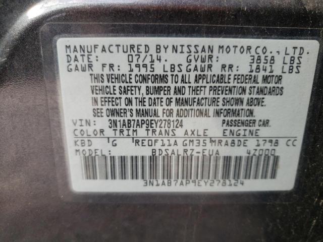 Photo 11 VIN: 3N1AB7AP9EY278124 - NISSAN SENTRA S 