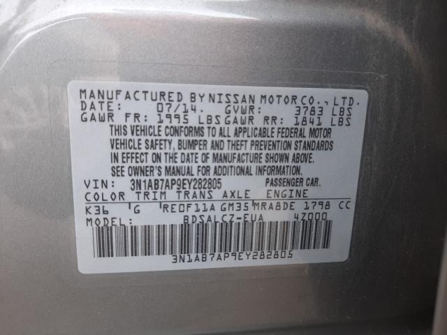 Photo 9 VIN: 3N1AB7AP9EY282805 - NISSAN SENTRA S 