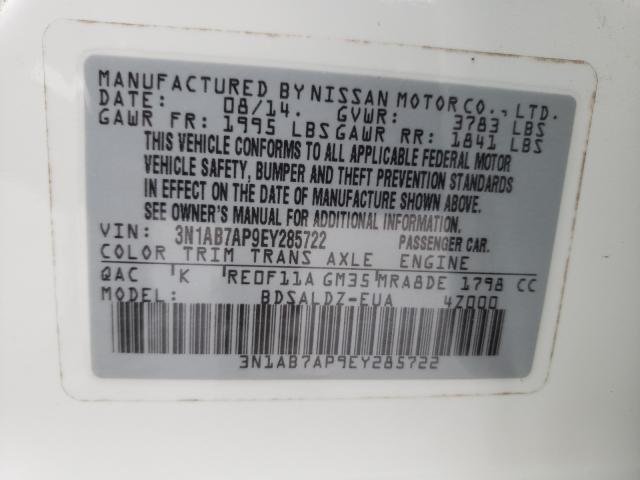 Photo 9 VIN: 3N1AB7AP9EY285722 - NISSAN SENTRA S 