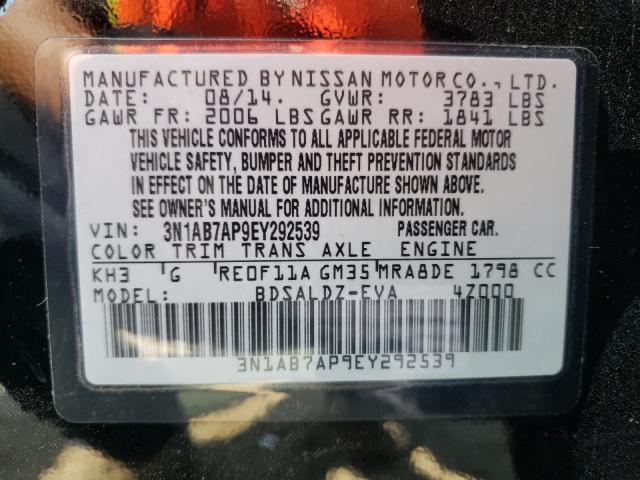 Photo 9 VIN: 3N1AB7AP9EY292539 - NISSAN SENTRA S 