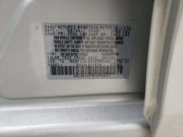 Photo 9 VIN: 3N1AB7AP9EY292847 - NISSAN SENTRA S 