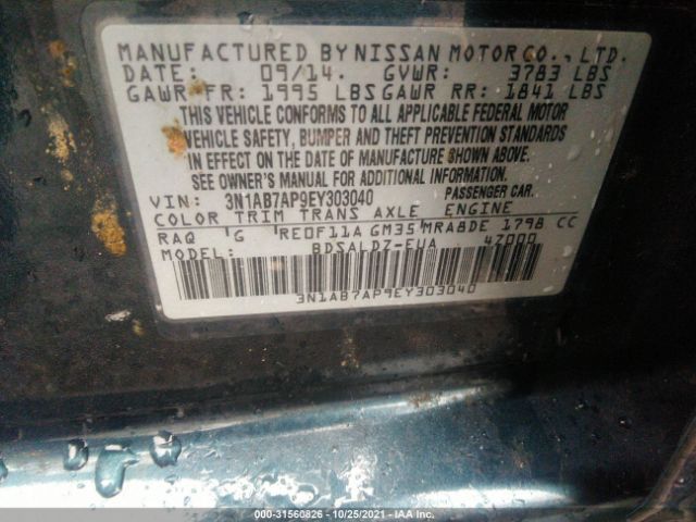 Photo 8 VIN: 3N1AB7AP9EY303040 - NISSAN SENTRA 