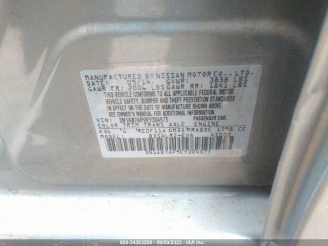 Photo 8 VIN: 3N1AB7AP9EY304575 - NISSAN SENTRA 