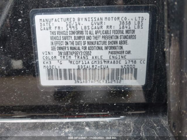 Photo 8 VIN: 3N1AB7AP9EY312952 - NISSAN SENTRA 