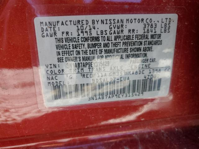 Photo 9 VIN: 3N1AB7AP9EY315429 - NISSAN SENTRA S 