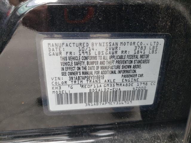 Photo 9 VIN: 3N1AB7AP9EY316919 - NISSAN SENTRA S 