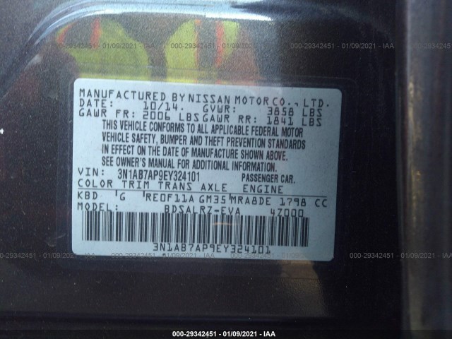 Photo 8 VIN: 3N1AB7AP9EY324101 - NISSAN SENTRA 