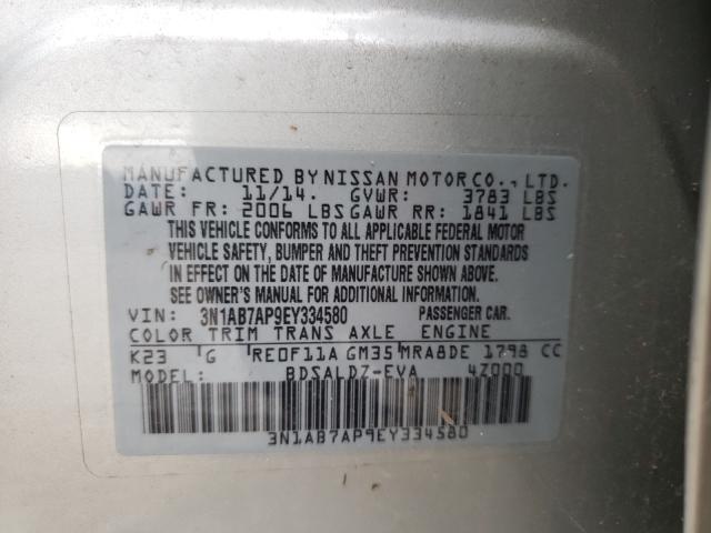 Photo 9 VIN: 3N1AB7AP9EY334580 - NISSAN SENTRA S 