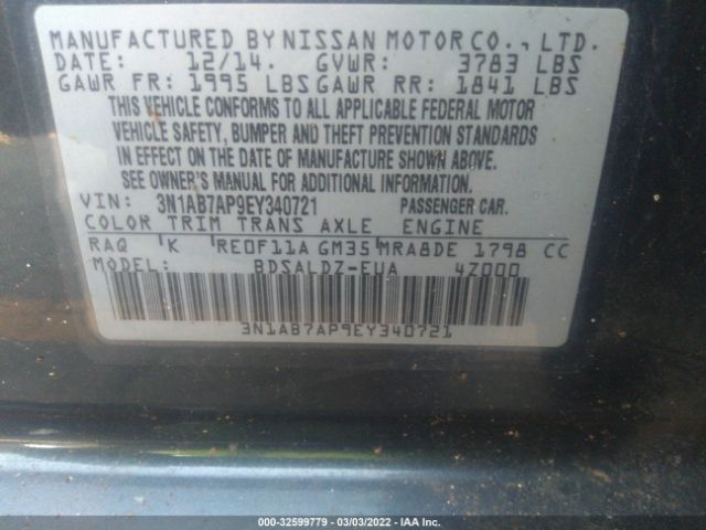 Photo 8 VIN: 3N1AB7AP9EY340721 - NISSAN SENTRA 