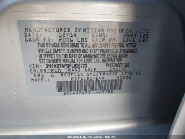 Photo 8 VIN: 3N1AB7AP9FL628723 - NISSAN SENTRA 