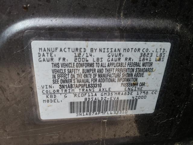 Photo 9 VIN: 3N1AB7AP9FL633310 - NISSAN SENTRA S 