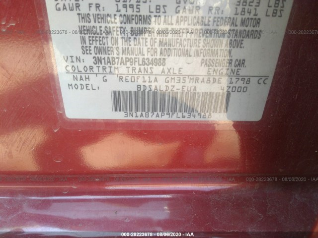 Photo 8 VIN: 3N1AB7AP9FL634988 - NISSAN SENTRA 