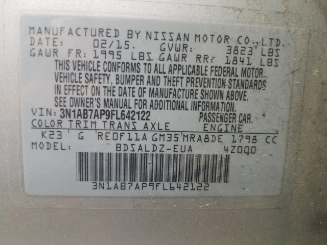 Photo 9 VIN: 3N1AB7AP9FL642122 - NISSAN SENTRA S 