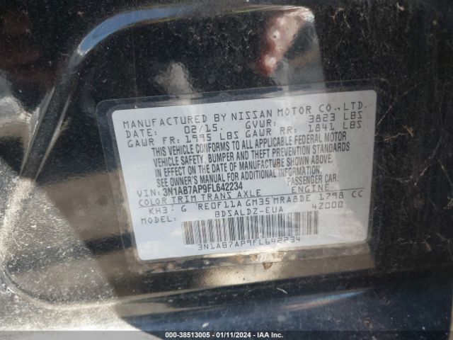 Photo 8 VIN: 3N1AB7AP9FL642234 - NISSAN SENTRA 