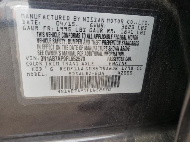 Photo 9 VIN: 3N1AB7AP9FL652570 - NISSAN SENTRA S 