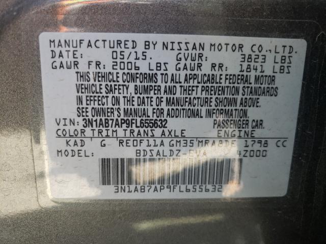 Photo 9 VIN: 3N1AB7AP9FL655632 - NISSAN SENTRA S 