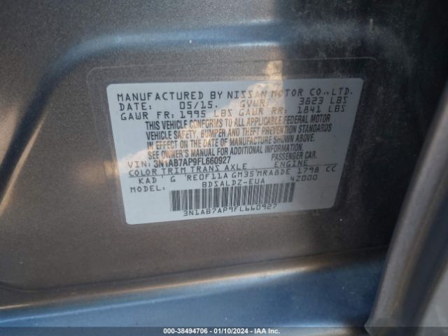 Photo 8 VIN: 3N1AB7AP9FL660927 - NISSAN SENTRA 