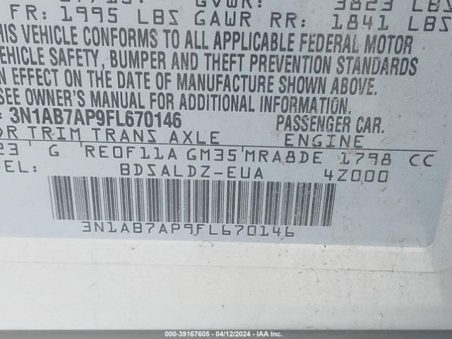 Photo 8 VIN: 3N1AB7AP9FL670146 - NISSAN SENTRA 