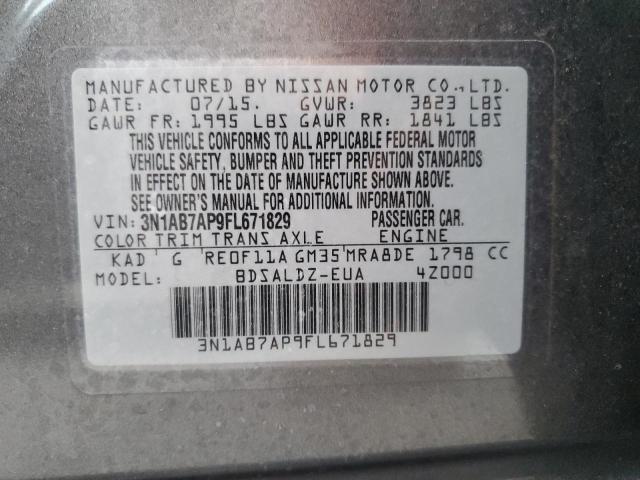 Photo 9 VIN: 3N1AB7AP9FL671829 - NISSAN SENTRA S 