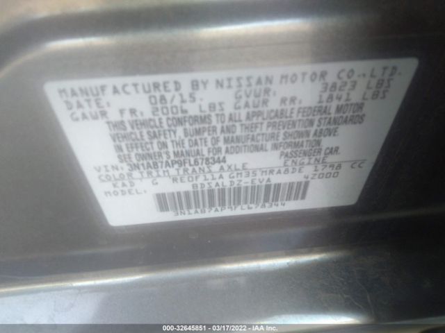 Photo 8 VIN: 3N1AB7AP9FL678344 - NISSAN SENTRA 