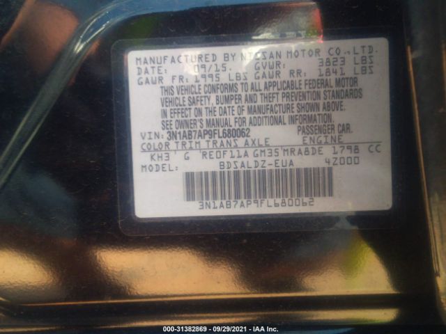 Photo 8 VIN: 3N1AB7AP9FL680062 - NISSAN SENTRA 