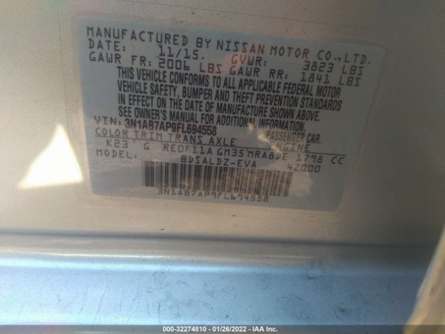 Photo 8 VIN: 3N1AB7AP9FL694558 - NISSAN SENTRA 