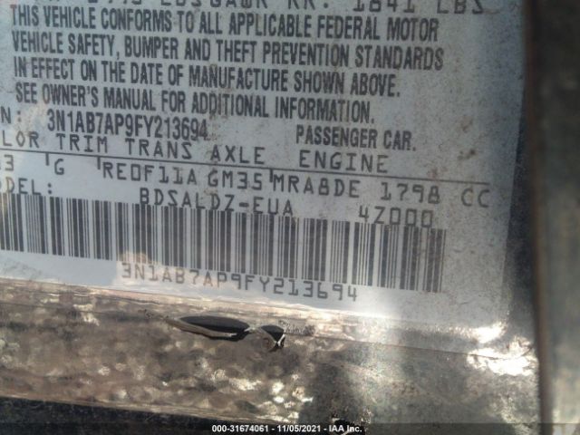 Photo 8 VIN: 3N1AB7AP9FY213694 - NISSAN SENTRA 