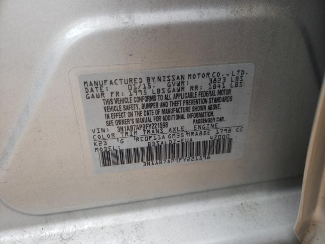 Photo 9 VIN: 3N1AB7AP9FY221598 - NISSAN SENTRA S 