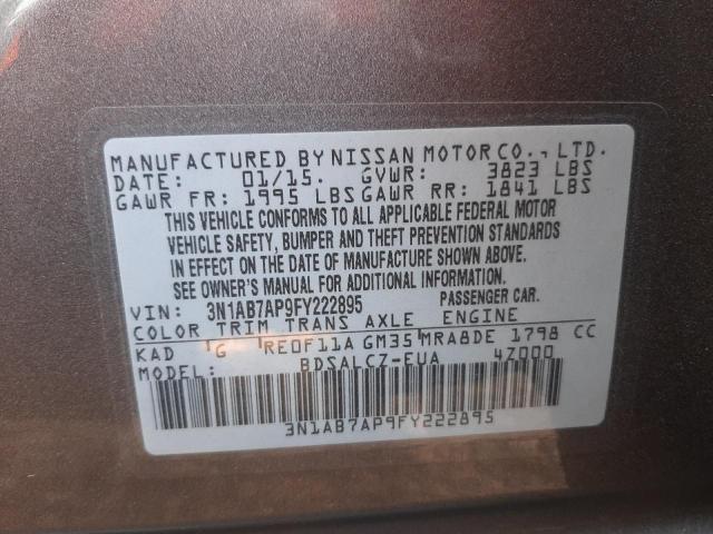 Photo 9 VIN: 3N1AB7AP9FY222895 - NISSAN SENTRA S 