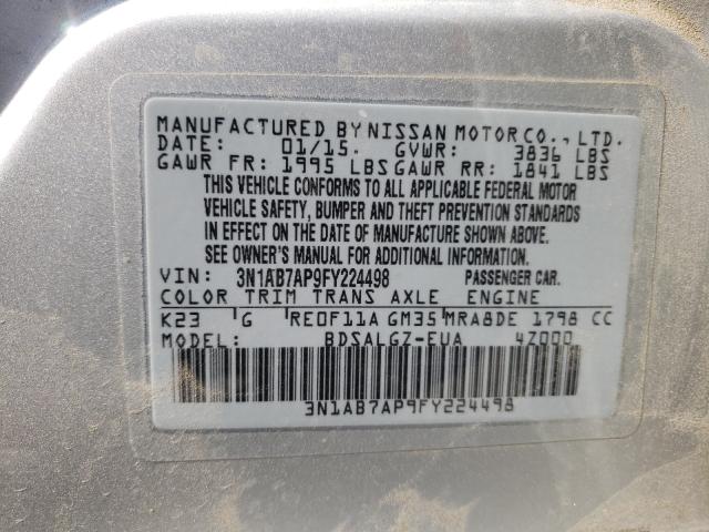 Photo 9 VIN: 3N1AB7AP9FY224498 - NISSAN SENTRA S 