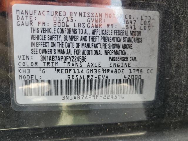 Photo 11 VIN: 3N1AB7AP9FY224596 - NISSAN SENTRA S 