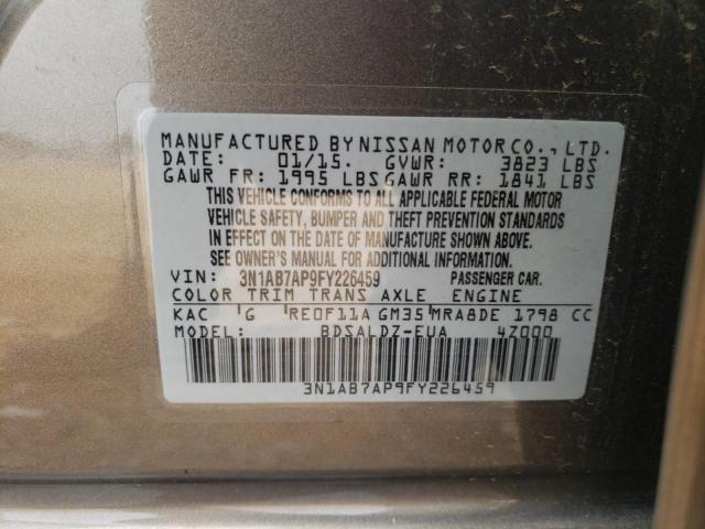 Photo 11 VIN: 3N1AB7AP9FY226459 - NISSAN SENTRA S 