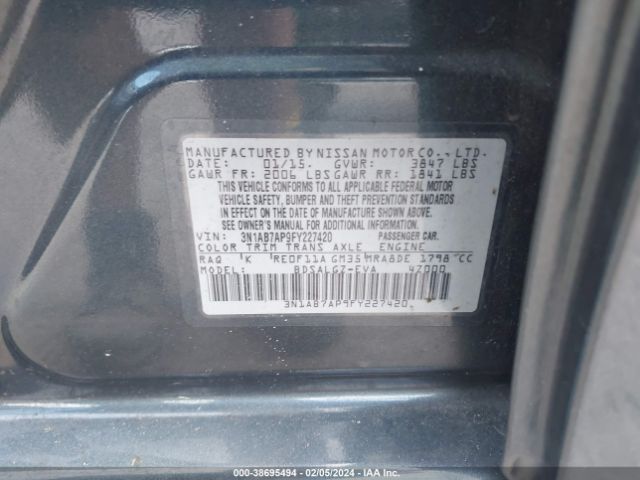 Photo 8 VIN: 3N1AB7AP9FY227420 - NISSAN SENTRA 