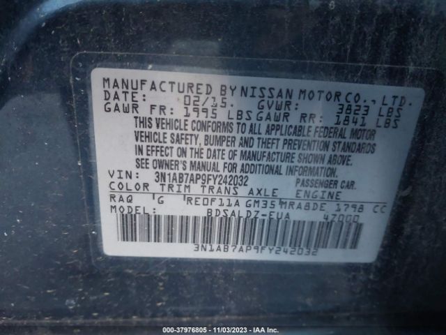 Photo 8 VIN: 3N1AB7AP9FY242032 - NISSAN SENTRA 