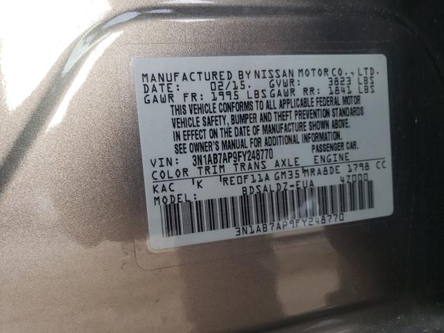 Photo 9 VIN: 3N1AB7AP9FY248770 - NISSAN SENTRA 